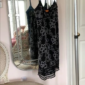 Cynthia Steffe slip dress with floral stitching